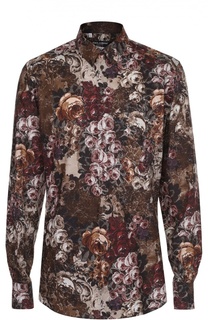 Хлопковая рубашка с цветочным принтом Dolce &amp; Gabbana