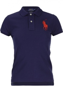 Поло с вышитым логотипом бренда Polo Ralph Lauren