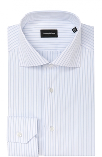 Хлопковая сорочка с воротником акула Ermenegildo Zegna