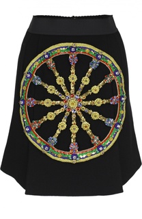 Мини-юбка А-силуэта с контрастной отделкой Dolce &amp; Gabbana
