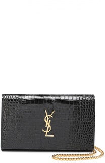 Сумка Monogram с тиснением под крокодила Saint Laurent