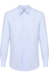 Льняная рубашка с воротником кент Armani Collezioni