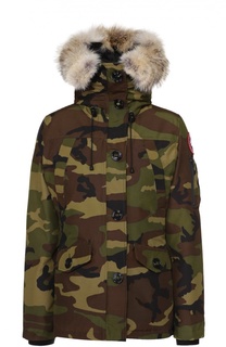 Утепленная куртка с капюшоном и меховой отделкой Canada Goose