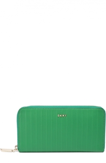 Кожаный бумажник на молнии DKNY