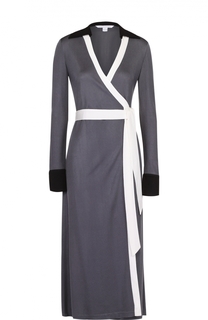 Платье-миди с запахом и контрастной отделкой Diane Von Furstenberg