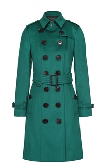 Кашемировое двубортное пальто с поясом Burberry