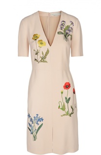 Приталенное платье с цветочной вышивкой Stella McCartney