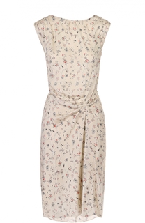 Шелковое платье с V-образным вырезом на спинке и цветочным принтом Isabel Marant