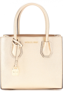 Сумка-тоут Mercer Medium из металлизированной кожи MICHAEL Michael Kors