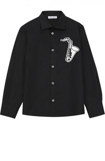 Рубашка из хлопка с аппликацией Dolce &amp; Gabbana