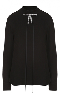 Блуза прямого кроя с воротником-стойкой и декоративной отделкой Marni