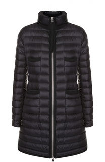 Стеганый пуховик на молнии с накладными карманами Moncler