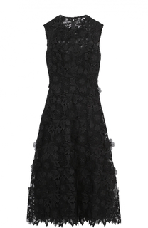 Приталенное кружевное платье с фактурной отделкой Valentino