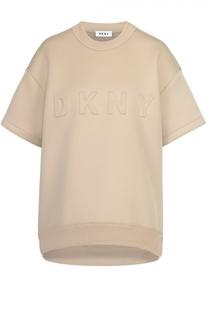 Свитшот свободного кроя с логотипом бренда DKNY