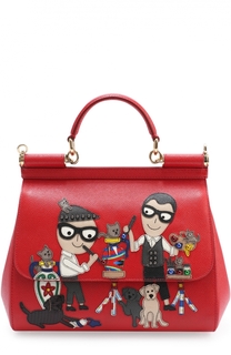 Сумка Sicily medium с аппликацией DG Family Dolce &amp; Gabbana