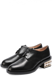 Кожаные ботинки на каблуке с жемчужинами Nicholas Kirkwood