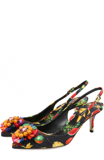 Туфли Bellucci из текстиля с брошью Dolce &amp; Gabbana