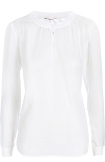 Приталенная полупрозрачная блуза с вырезом капелька Saint Laurent