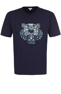 Хлопковая футболка с контрастной аппликацией Kenzo