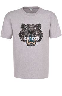 Хлопковая футболка с контрастной аппликацией Kenzo
