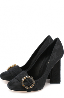 Туфли Jackie из текстиля на геометричном каблуке Dolce &amp; Gabbana
