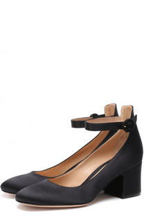 Атласные туфли Greta с ремешком на щиколотке Gianvito Rossi