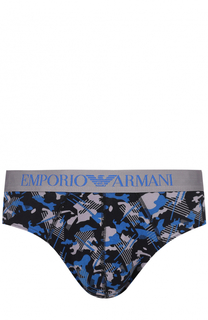 Хлопковые брифы с широкой резинкой Emporio Armani