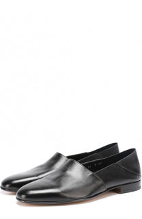 Кожаные лоферы на плоской подошве Santoni