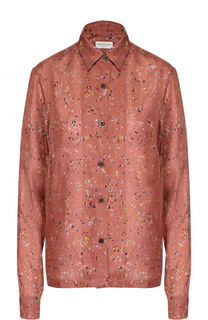 Шелковая блуза прямого кроя с принтом Dries Van Noten