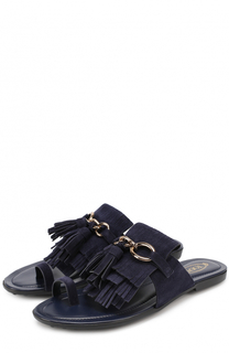 Замшевые сабо с бахромой Tod’s Tods