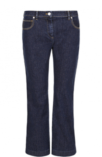Укороченные расклешенные джинсы с контрастной прострочкой Kenzo