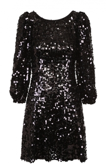 Мини-платье с пайетками и рукавом-фонарик Dolce &amp; Gabbana