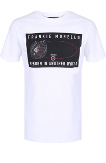Хлопковая футболка с принтом Frankie Morello