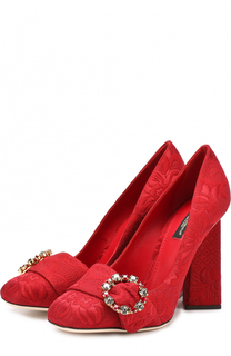 Туфли Jackie с вышивкой на геометричном каблуке Dolce &amp; Gabbana