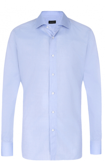Хлопковая сорочка с воротником акула Ermenegildo Zegna