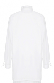 Удлиненная хлопковая блуза прямого кроя с воротником-стойкой Dries Van Noten