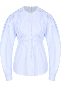 Хлопковая блуза с завышенной талией и объемными рукавами Loewe