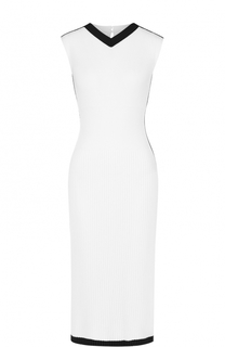 Приталенное платье фактурной вязки с контрастной отделкой Escada Sport