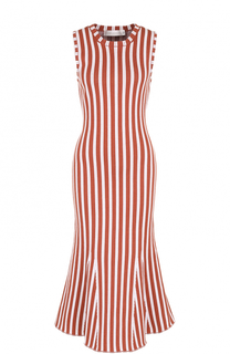 Вязаное приталенное платье в полоску Victoria Beckham
