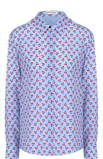 Шелковая блуза прямого кроя с контрастным принтом Altuzarra