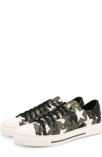 Текстильные кеды Camustars с отделкой из натуральной кожи Valentino