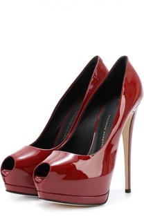 Лаковые туфли Sharon с открытым мысом на шпильке Giuseppe Zanotti Design