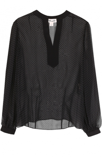 Шелковая полупрозрачная блуза в горох Diane Von Furstenberg