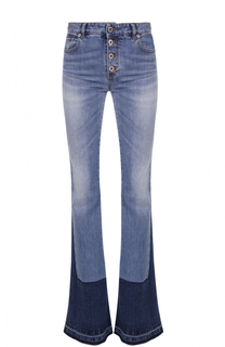 Расклешенные джинсы с контрастной отделкой и разрезами Roberto Cavalli