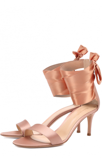 Атласные босоножки Gala с лентами на щиколотке Gianvito Rossi