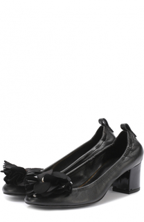 Кожаные туфли с цветочной аппликацией Lanvin