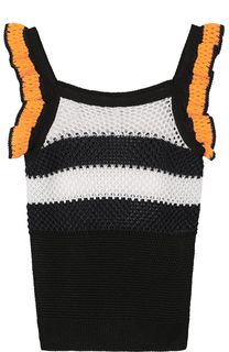 Вязаный топ с контрастными оборками MSGM