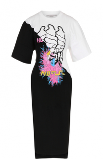 Приталенное платье с укороченным рукавом и ярким принтом Stella McCartney