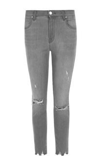 Укороченные джинсы с потертостями J Brand