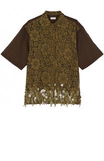 Кружевная блуза с пайетками и полупрозрачной спинкой Dries Van Noten